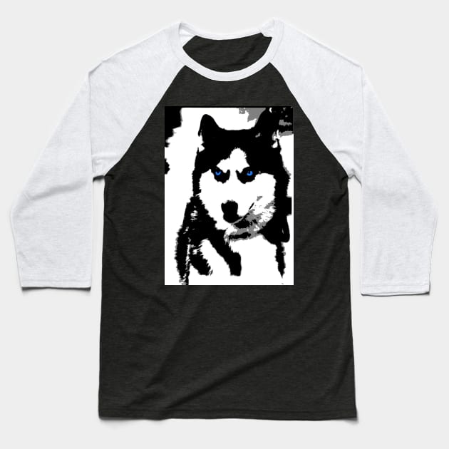 Siberian Husky Baseball T-Shirt by d1a2n3i4l5